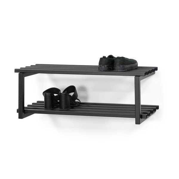 Scarpiera nera in metallo da parete 71x26x34 cm Marco – Spinder Design