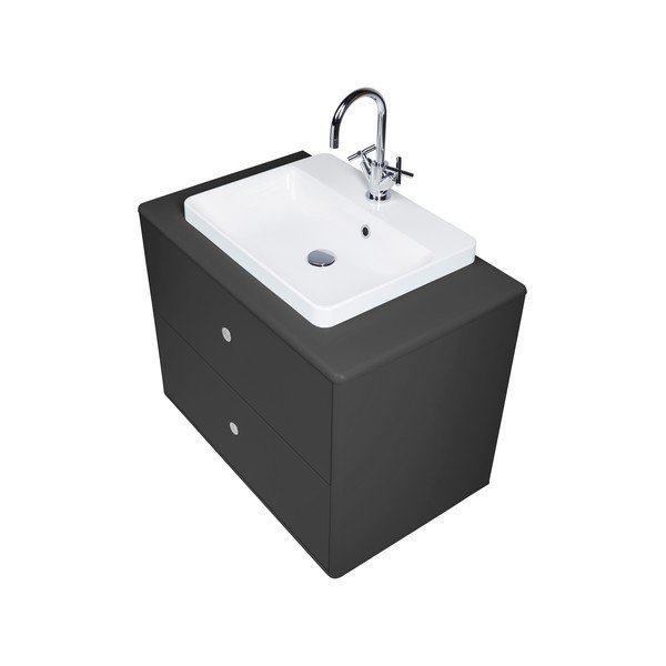 Mobile sospeso antracite con lavabo senza miscelatore 80x62 cm Color Bath - Tom Tailor-image-3