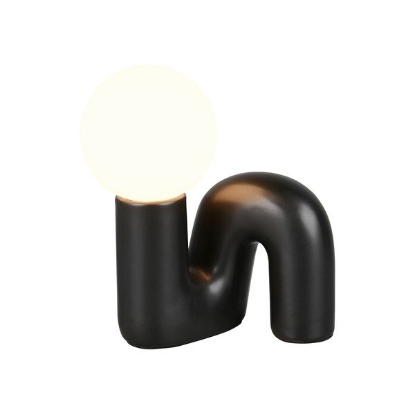 Lampada da tavolo nera in ceramica (altezza totale 21,5 cm) Quinn – Reality-image-2