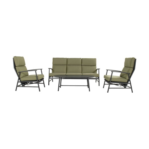 Set di mobili da giardino verde in alluminio per 5 persone Flora – Hartman