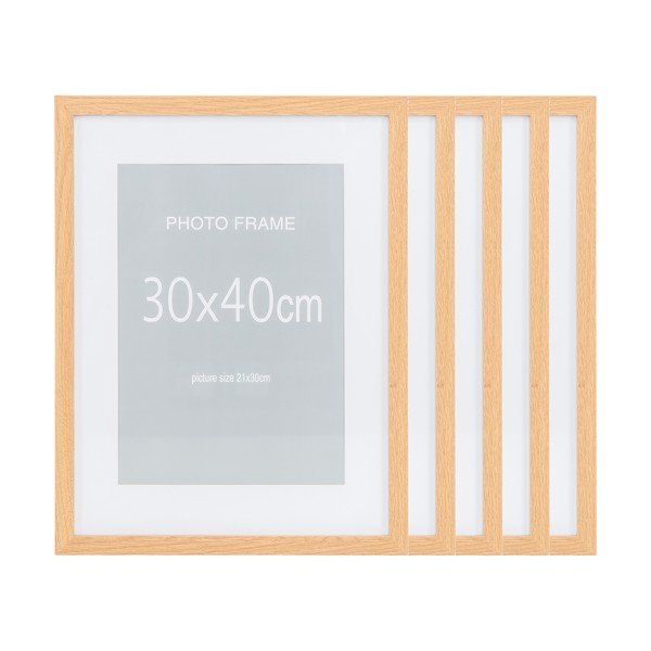 Cornici in set di colore naturale 5 pz 30x40 cm Marbella – House Nordic