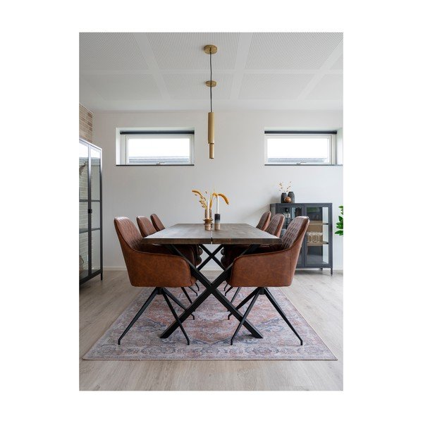 Sedia da pranzo marrone chiaro in imbottito Harbo – House Nordic-image-3