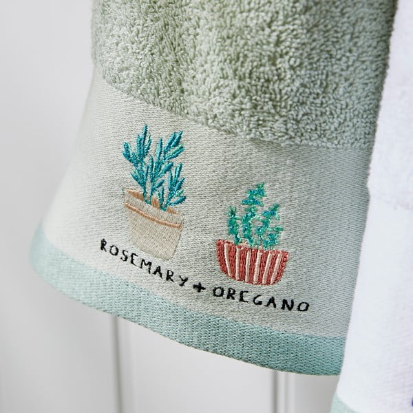Asciugamani in cotone in set da 4 40x60 cm Kitchen Mixed Herbs - Catherine Lansfield-image-3