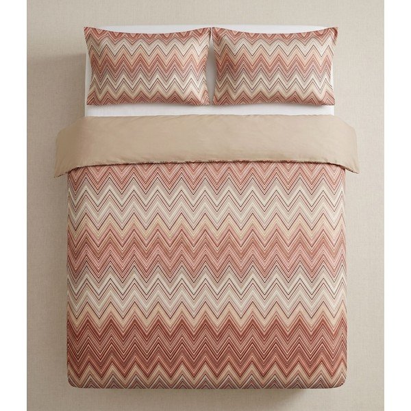 Set copripiumino e federa color terracotta per letto matrimoniale 200x200 cm Margot  – Mijolnir