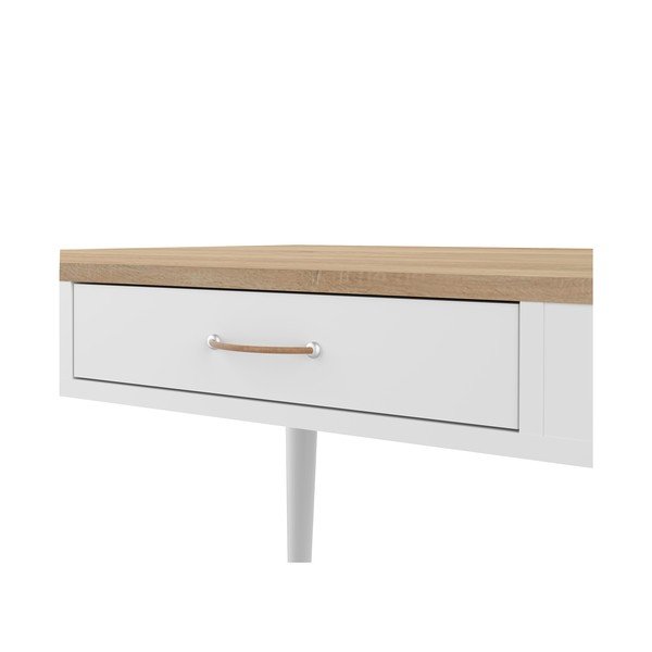 Tavolo da lavoro bianco con piano in rovere 134x59 cm Horizon - TemaHome-image-4