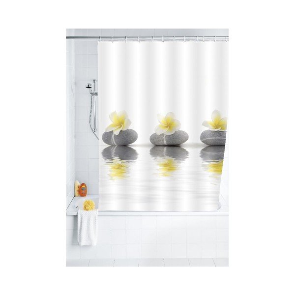 Tenda da doccia Meditazione 180 x 200 cm Stones with Flower - Wenko-image-1