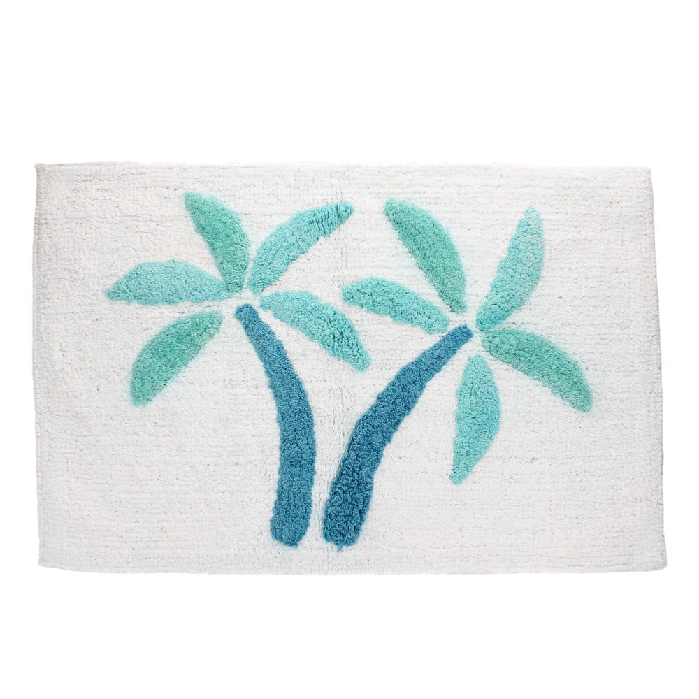 Tappetino per il bagno bianco/blu 50x80 cm Palm Trees – Rex London | Tappeti per il bagno