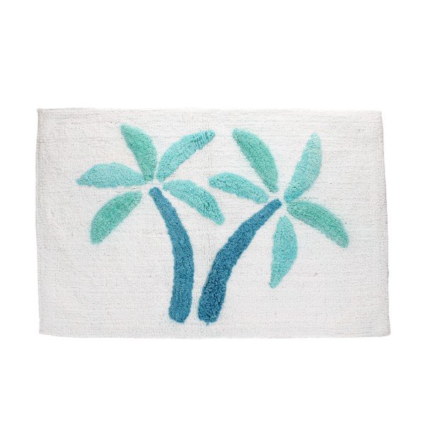 Tappetino per il bagno bianco/blu 50x80 cm Palm Trees – Rex London