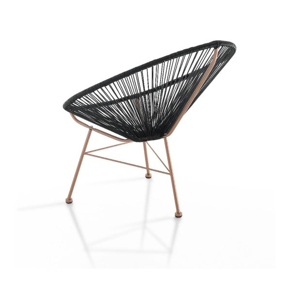 Poltrona da giardino nera in rattan artificiale Numana - Tomasucci-image-2