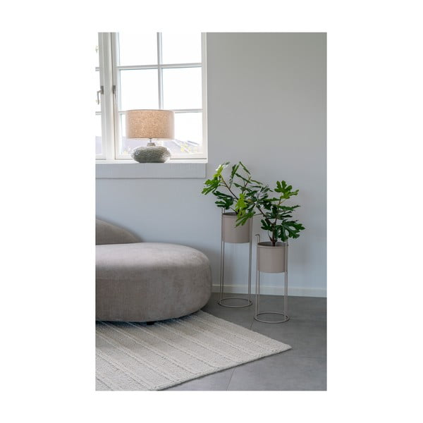 Lampada da tavolo in ceramica kaki con paralume in tessuto (altezza 44 cm) Oldham - House Nordic-image-1