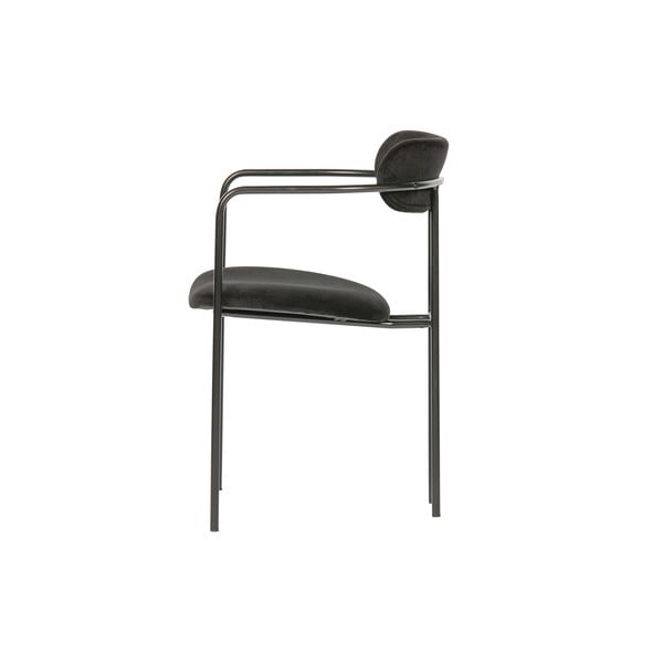 Sedia da pranzo in velluto nero Ivy - WOOOD-image-3