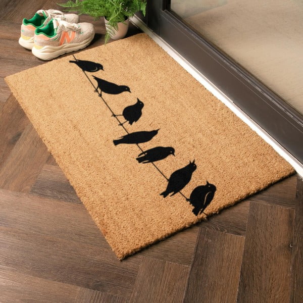 Zerbino in fibre di cocco 40x60 cm Birds On a Wire – Artsy Doormats-image-1