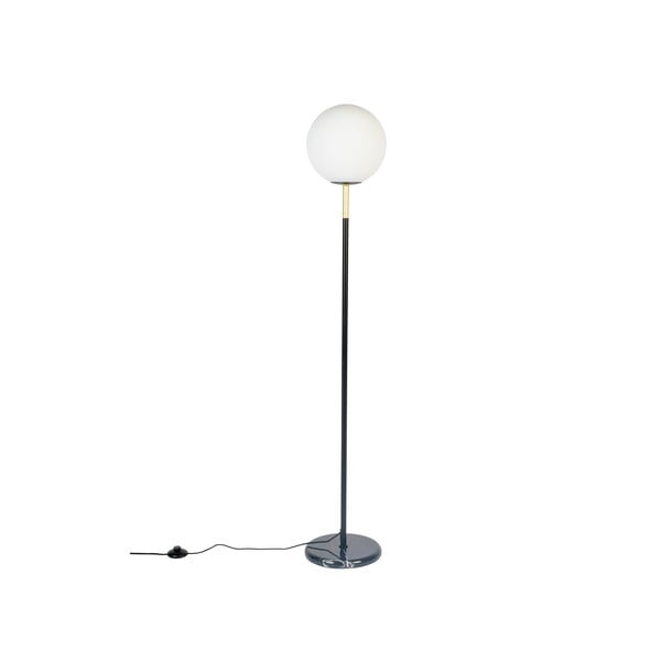 Lampada da terra bianca e nera con paralume in vetro (altezza totale 145 cm) Orion – Zuiver