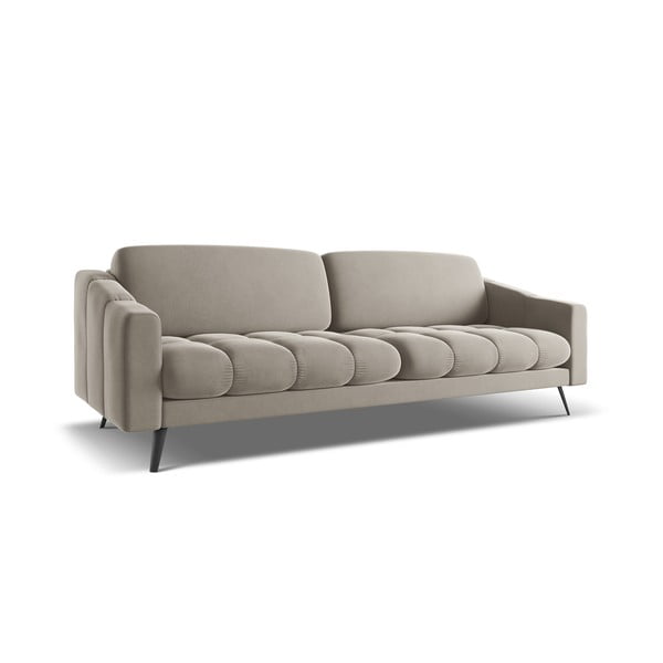 Divano beige con rivestimento in velluto 238 cm Nalu – Makamii-image-2