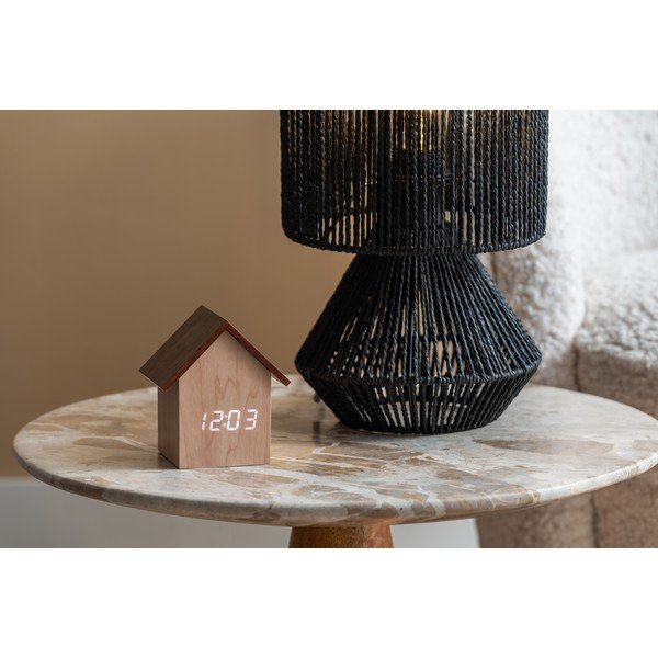 Lampada da tavolo nera con paralume in carta (altezza 30 cm) Forma - Leitmotiv-image-4