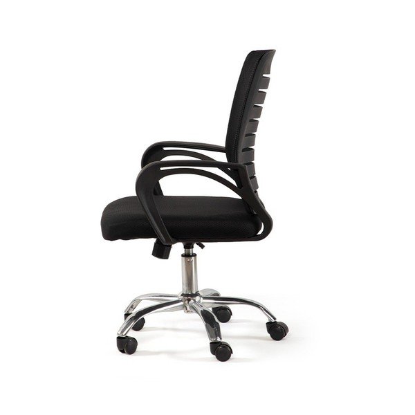 Sedia da ufficio nera in imbottito Evon – Bonami Essentials-image-3