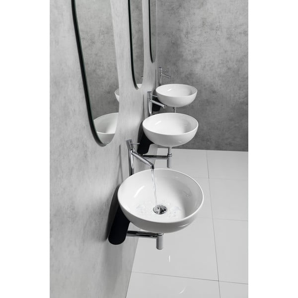 Supporto per lavabo nero in acciaio da parete 42x7 cm Tetris - Sapho-image-2