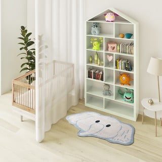 Tappeto per bambini bianco/azzurro lavabile 75x120 cm Candy – Universal