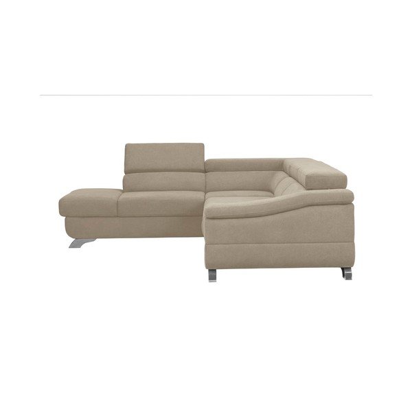 Divano letto angolare marrone e grigio con rivestimento in velluto Gamma, angolo sinistro - Windsor & Co Sofas-image-3