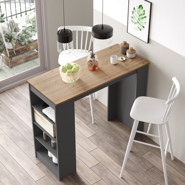 Tavolo da bar con piano in rovere 47x120 cm Peru - Marckeric-image-4