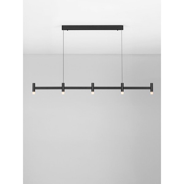 Lampadario LED nero opaco in alluminio con paralume in vetro acrilico con intensità regolabile Poetic – Nova Luce-image-4