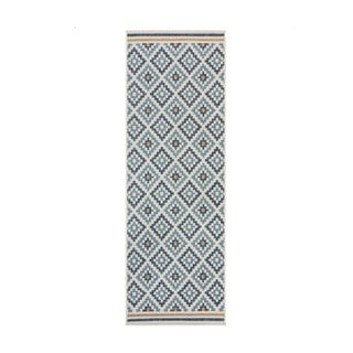 Tappeto da interno e esterno giallo e blu 80x230 cm Zia Trellis – Flair Rugs