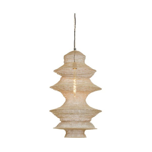 Lampadario beige in metallo Nakisha – Light & Living-image-1