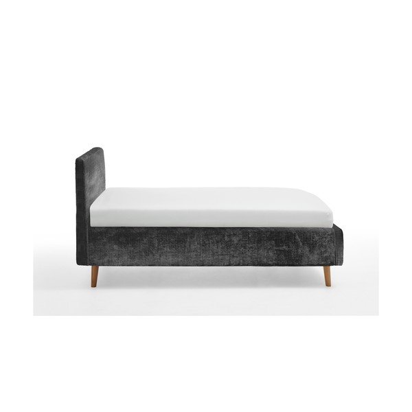 Letto matrimoniale imbottito grigio scuro con contenitore con rete inclusa 140x200 cm Mattis – Meise Möbel-image-3