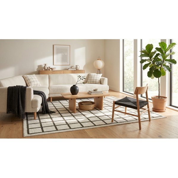 Tappeto verde scuro/crema 160x230 cm Picnic - ESTE-image-4
