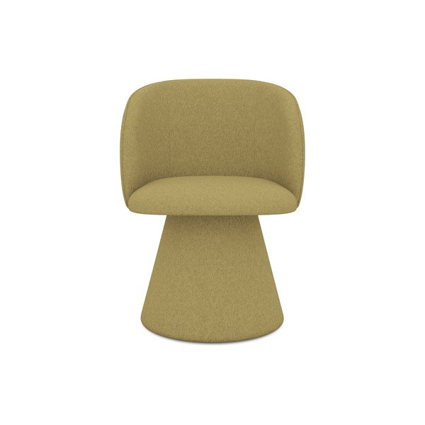 Sedia da pranzo color senape in imbottito Maia – Makamii-image-1
