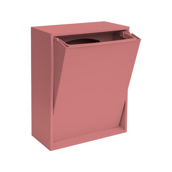 Cestino per la spazzatura rosa polveroso in plastica riciclata per raccolta differenziata/da parete Recycling Box – ReCollector