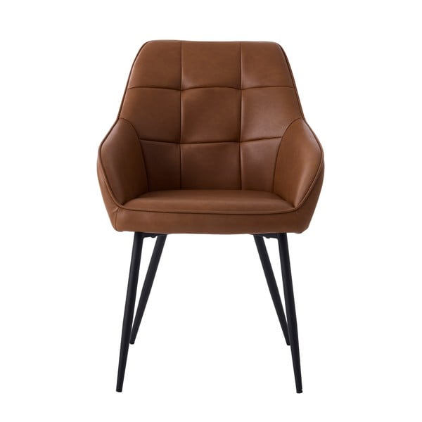 Set di sedie da pranzo marrone in imbottito con braccioli 2 pz Nolan Square – Unique Furniture-image-3