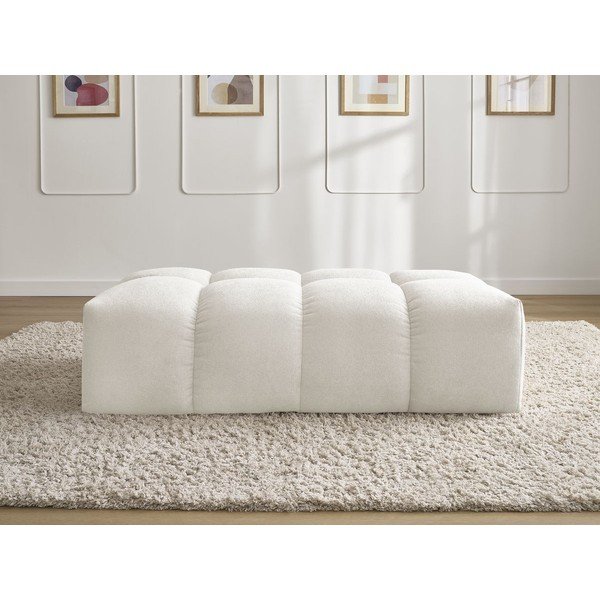 Poggiapiedi bianco con rivestimento in ciniglia Everest – Bobochic Paris-image-4