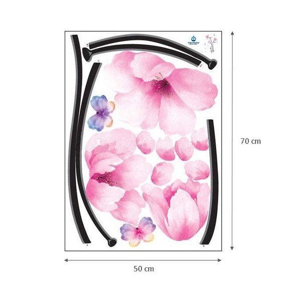 Set di adesivi Fiori e farfalle rosa - Ambiance-image-1