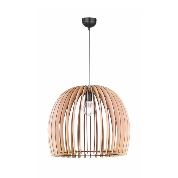 Lampada a sospensione beige in legno e metallo Legno, altezza 150 cm - Trio