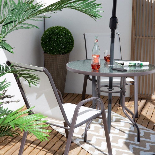 Sedia da giardino in bianco e nero Clasic - LDK Garden-image-1