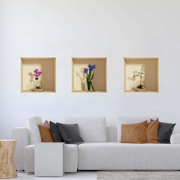Set di 3 adesivi con effetto 3D Orchidee - Ambiance