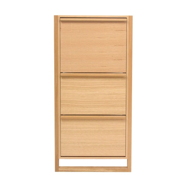 Scarpiera color naturale con trama in rovere con 3 ripiani NewEst - Woodman-image-2
