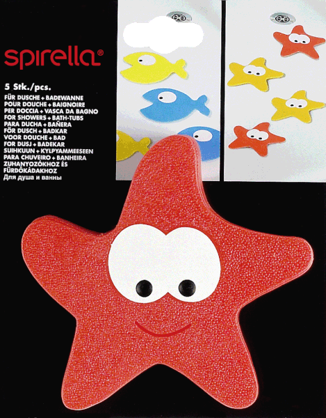 Set di tappetini antiscivolo per bambini 5 pz per la vasca 12x13 cm Starfy – Spirella-image-2