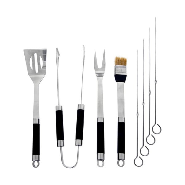 Set di 8 utensili per grigliare in acciaio inox e custodia per grigliare - Orion-image-1