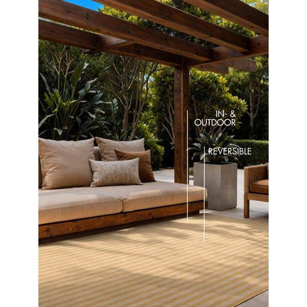 Tappeto da interno/esterno giallo ocra/color crema 200x300 cm Haringey Linley – Ted Baker-image-3