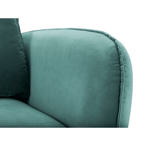 Poltrona in velluto blu petrolio con gambe nere Lento - Kooko Home-image-3