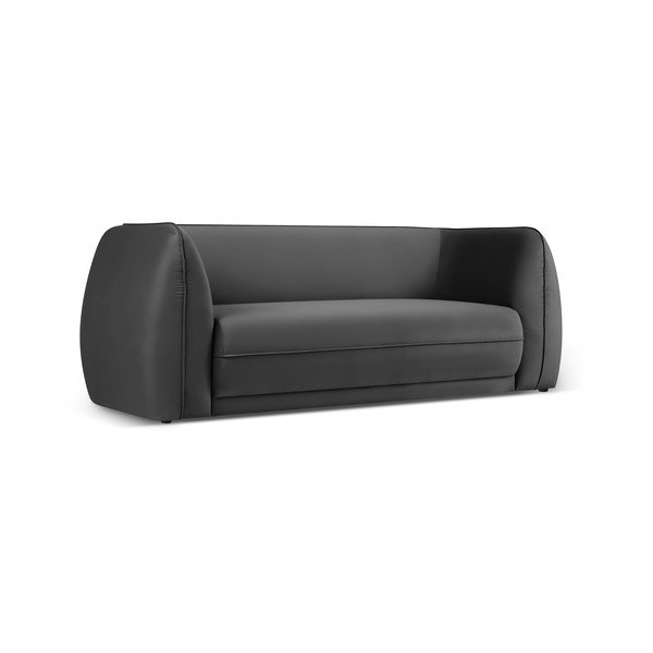 Divano in velluto grigio scuro 190 cm Lando - Micadoni Home-image-2