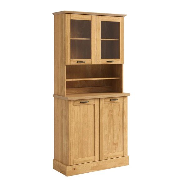 Vetrina colore naturale chiaro in pino massiccio 86x181,5x37 cm Teramo – Støraa-image-4