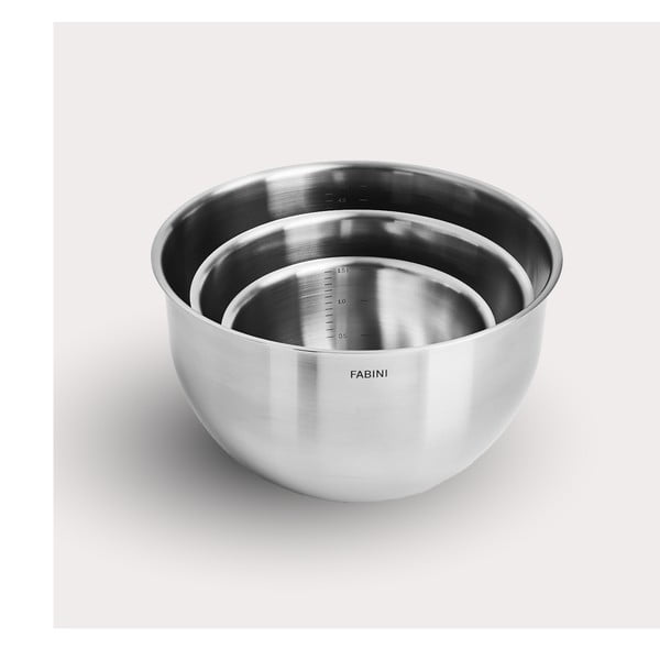 Set di ciotole argentate in acciaio inox 3 pz ø 24 cm Lucca 3.0 – FABINI-image-2