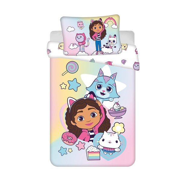 Set copripiumino e federa da bambini in cotone per culla 100x135 cm Gabby's Dollhouse "Sugar Dream" – Jerry Fabrics