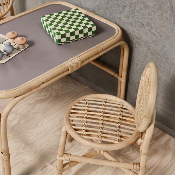 Tavolino per bambini in rattan 70x48 cm Nana – OYOY Mini-image-3
