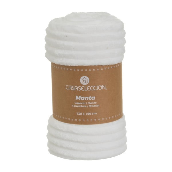 Coperta bianca in micropile 130x160 cm Fur Velvet – Casa Selección-image-4