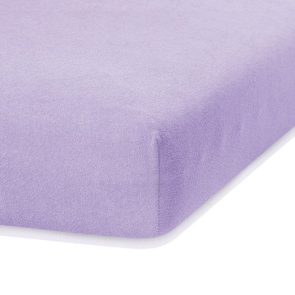 Lenzuolo elastico viola chiaro ad alto contenuto di cotone , 140/160 x 200 cm Ruby - AmeliaHome