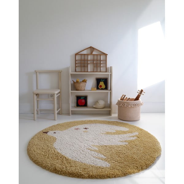 Tappeto per bambini in giallo ocra ø120 cm Bohemian Bird Miel – Nattiot-image-3